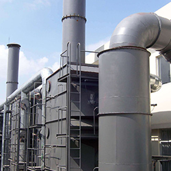 Exhaust gas desorption combustion treatment equipm